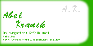 abel kranik business card